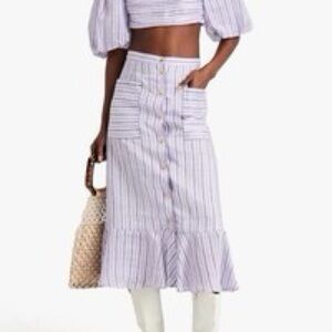 Sandro Lavender Striped Skirt